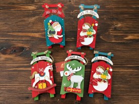 Adorno madera Navidad CARTEL CON FIGURA 